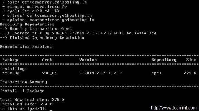 CentOS 挂载NTFS分区方法