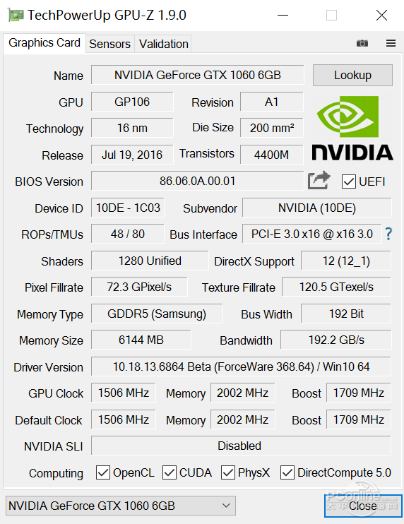 GTX1060显卡规格详解  第1张