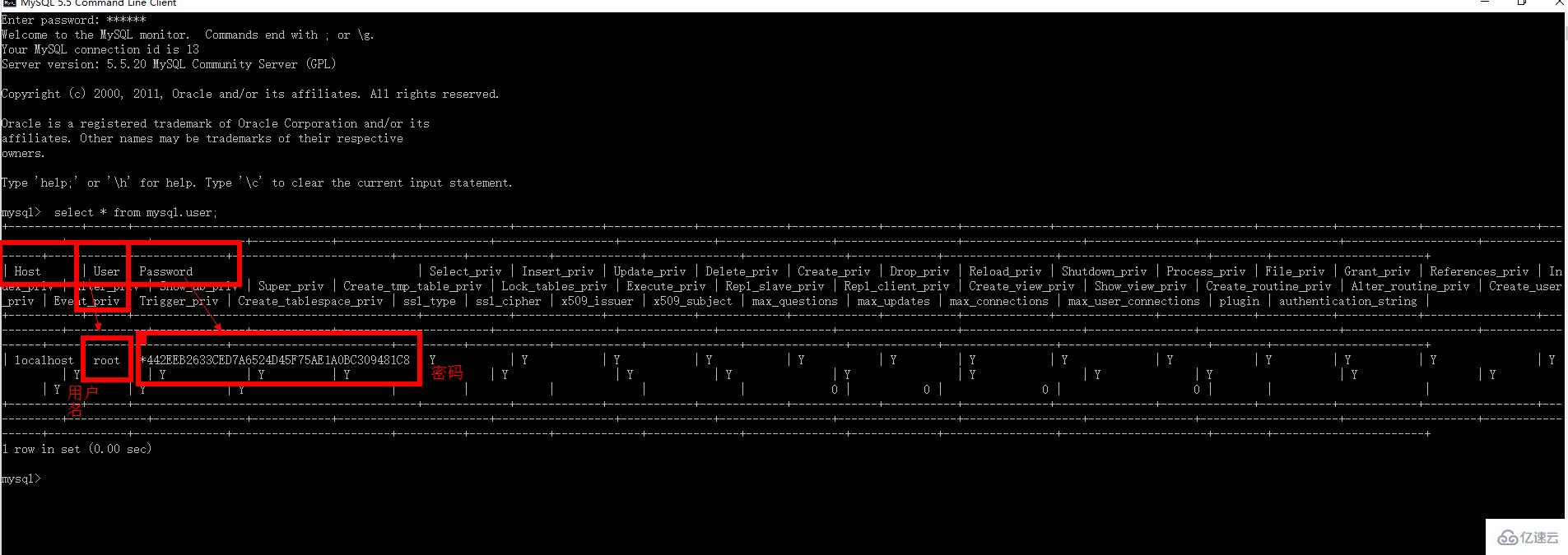 mysql怎么查看数据库用户名和密码  第1张