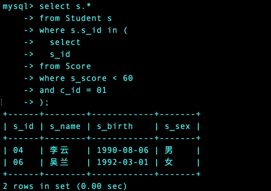 mysql50道题  第1张