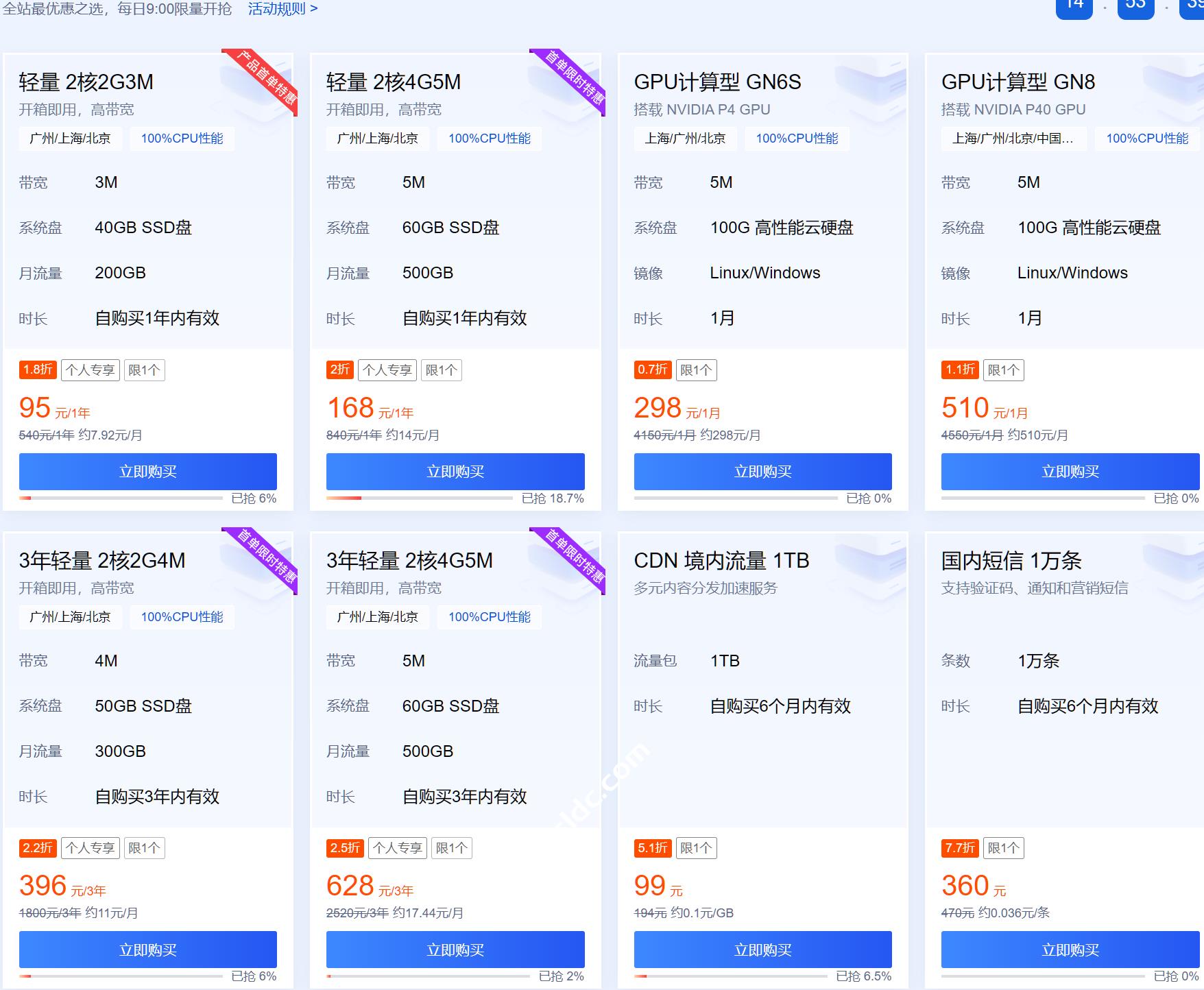 腾讯云：低至88元/年瞬秒抢购，云服务器、云数据库、COS等上云必备产品低至1.8折起/免费领9999元代金券礼包  第1张