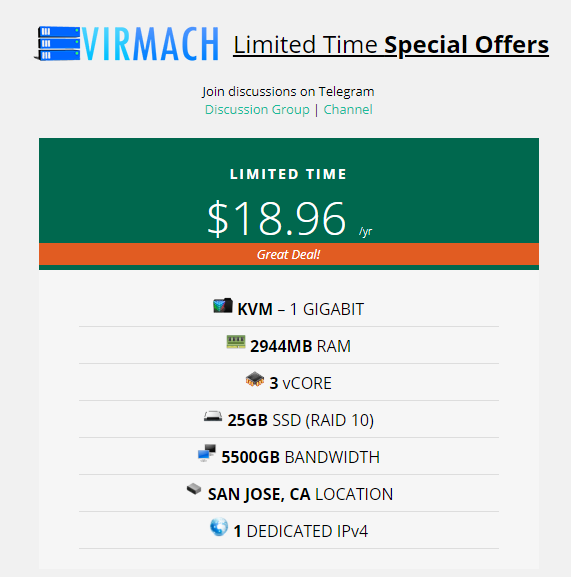 virmach：夏季促销（virmach活动）