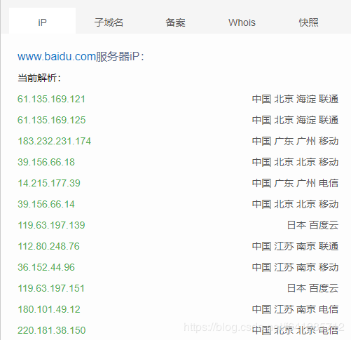 查询ip地址对应域名_查询域名解析ip地址
