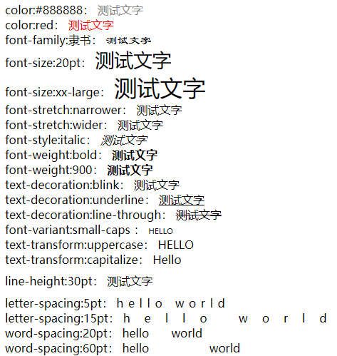 html英文字体设置