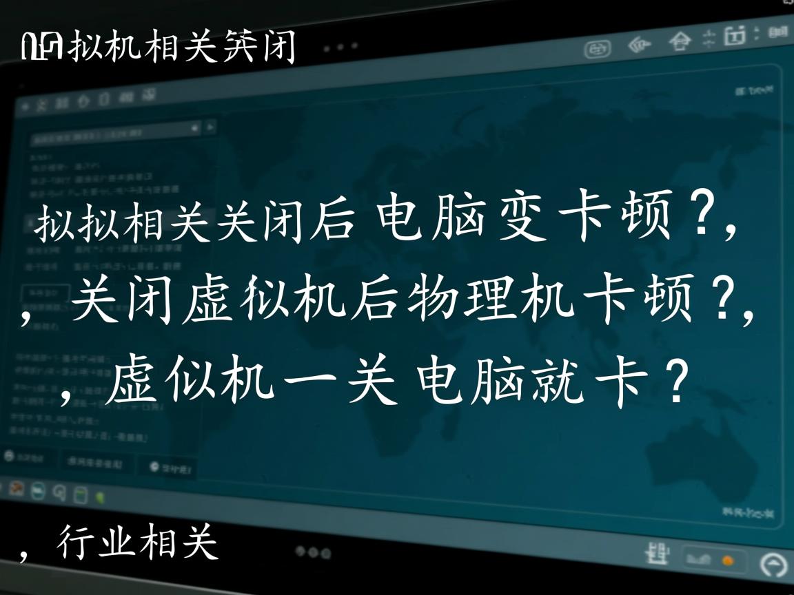 虚拟机关闭后电脑变卡顿?,关闭虚拟机后物理机卡顿?,虚拟机一关电脑就卡?  第1张 虚拟机关闭后电脑变卡顿?,关闭虚拟机后物理机卡顿?,虚拟机一关电脑就卡?  第1张