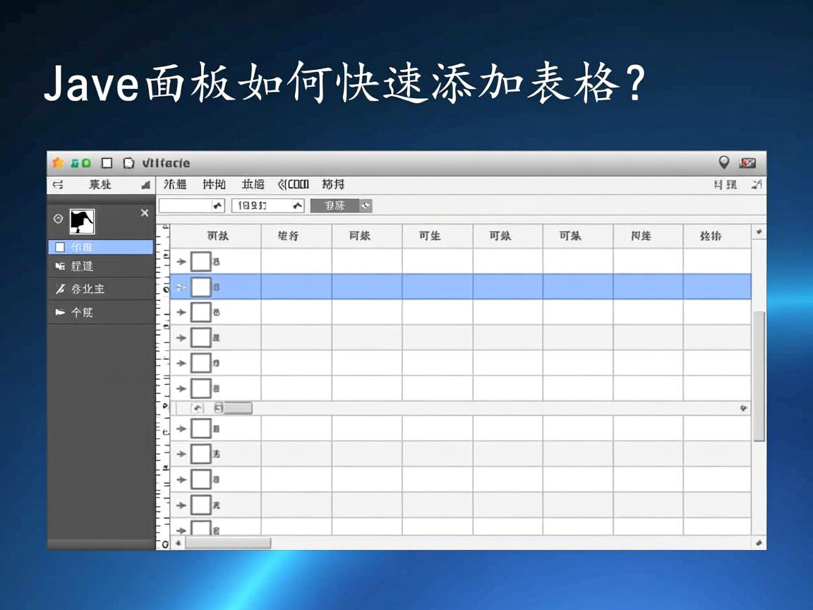 Java面板如何快速添加表格?  第1张 Java面板如何快速添加表格?  第1张