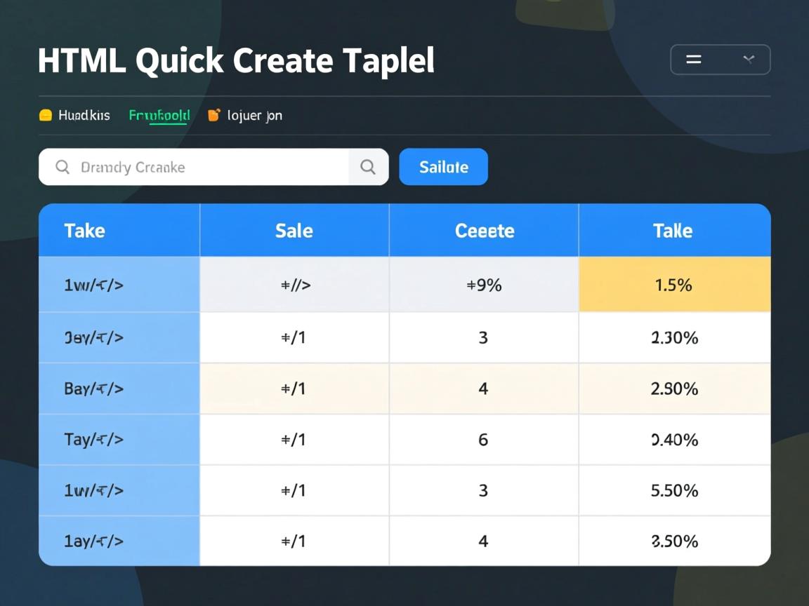 怎么用HTML快速创建表格?  第1张 怎么用HTML快速创建表格?  第1张