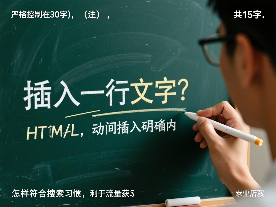 HTML怎样插入一行文字？，（注，严格控制在30字内，共15字。采用疑问句式，包含核心关键词HTML和一行文字，动词插入明确操作意图，怎样符合搜索习惯，利于SEO流量获取。）