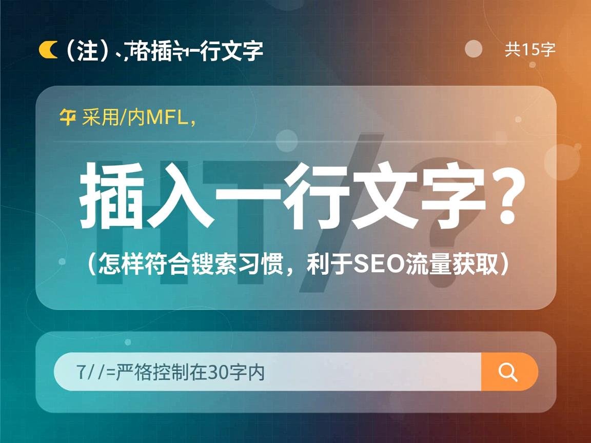 HTML怎样插入一行文字?,(注,严格控制在30字内,共15字。采用疑问句式,包含核心关键词HTML和一行文字,动词插入明确操作意图,怎样符合搜索习惯,利于SEO流量获取。)  第3张 HTML怎样插入一行文字?,(注,严格控制在30字内,共15字。采用疑问句式,包含核心关键词HTML和一行文字,动词插入明确操作意图,怎样符合搜索习惯,利于SEO流量获取。)  第3张