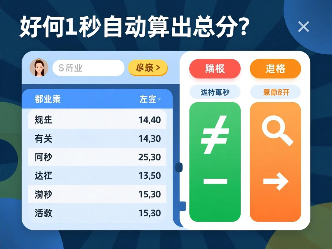 SQL如何3秒自动算出总分?
