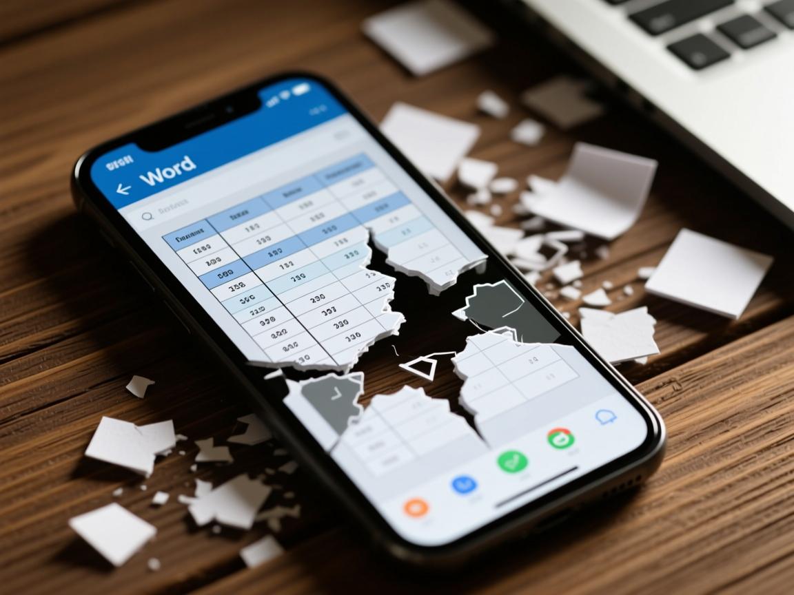 手机Word发文件表格丢失?