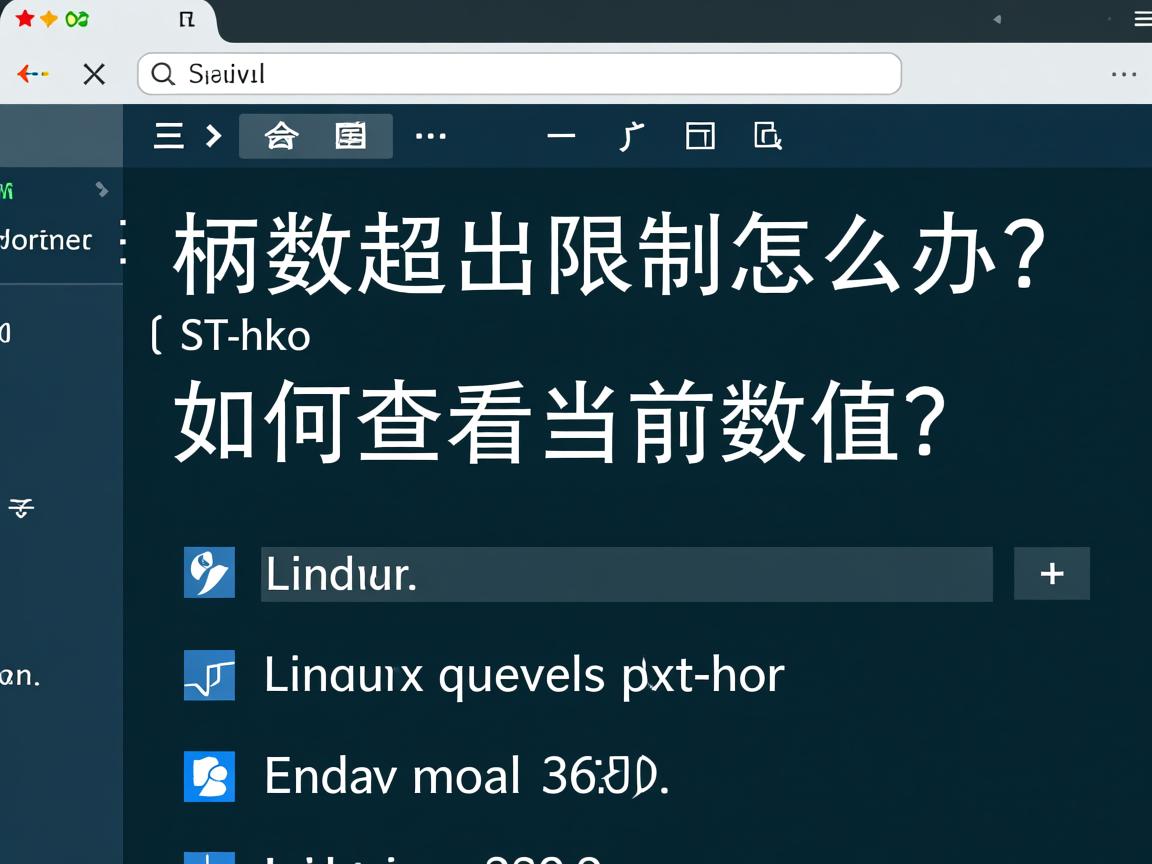 Linux系统句柄数超出限制怎么办?如何查看当前数值?