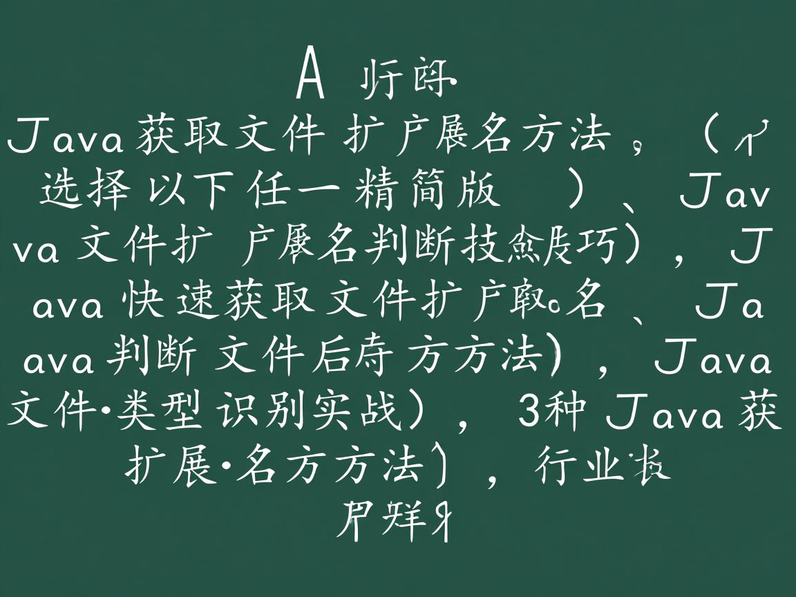 Java获取文件扩展名方法,(或选择以下任一精简版),Java文件扩展名判断技巧,Java快速获取文件扩展名,Java判断文件后缀方法,Java文件类型识别实战,3种Java获取扩展名方法  第3张 Java获取文件扩展名方法,(或选择以下任一精简版),Java文件扩展名判断技巧,Java快速获取文件扩展名,Java判断文件后缀方法,Java文件类型识别实战,3种Java获取扩展名方法  第3张
