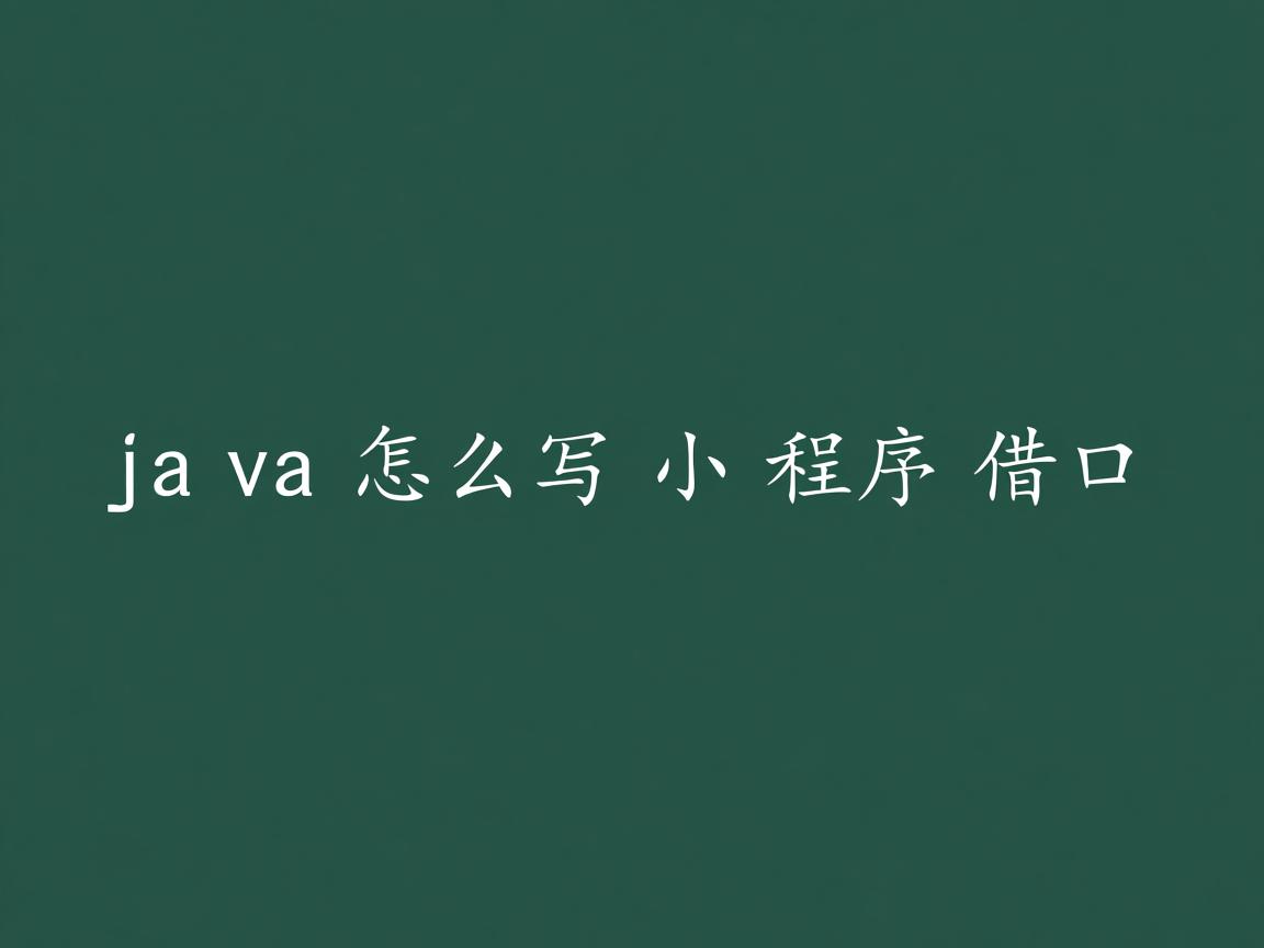java怎么写小程序借口  第1张 java怎么写小程序借口  第1张