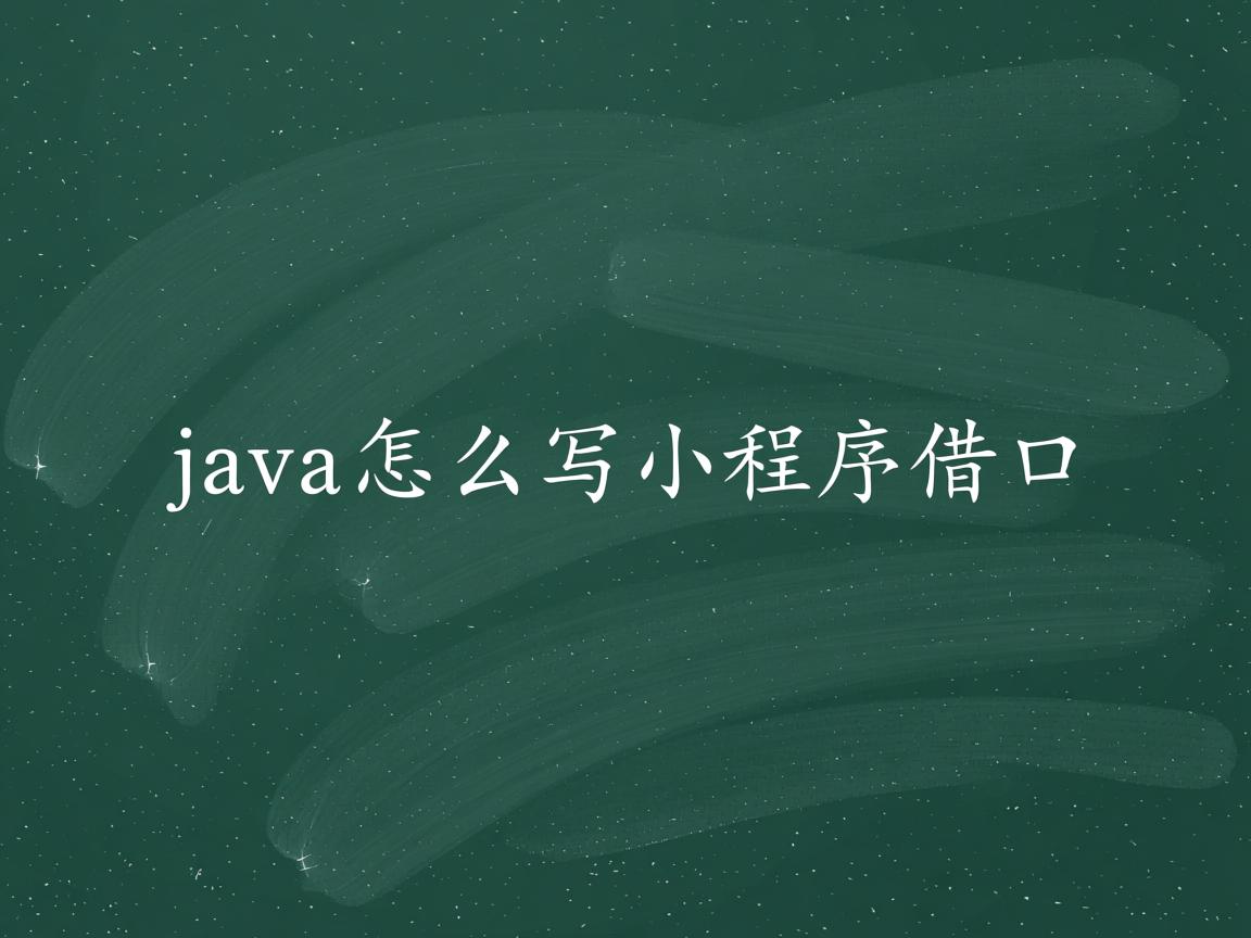 java怎么写小程序借口  第2张 java怎么写小程序借口  第2张