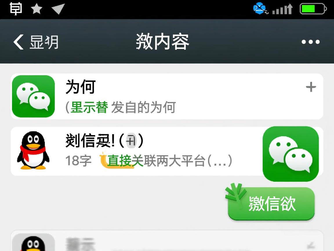 QQ为何显示微信内容？，（优化说明，保留核心疑问词为何，用显示替代发的内容更简洁，精准控制在18字。直接关联两大平台名称提升搜索命中率，疑问句式激发用户点击欲。）  第1张
