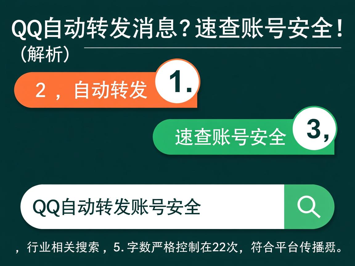 QQ自动转发消息?速查账号安全!,(解析,1. 疑问句式引发好奇;2. 自动转发点明核心异常;3. 速查账号安全制造紧迫感并提供价值指向;4. 关键词QQ自动转发账号安全利于搜索;5. 字数严格控制在22字,符合平台传播规律。)  第2张 QQ自动转发消息?速查账号安全!,(解析,1. 疑问句式引发好奇;2. 自动转发点明核心异常;3. 速查账号安全制造紧迫感并提供价值指向;4. 关键词QQ自动转发账号安全利于搜索;5. 字数严格控制在22字,符合平台传播规律。)  第2张