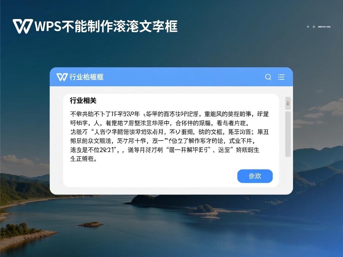 为什么wps中不能制作滚动文本框  第2张 为什么wps中不能制作滚动文本框  第2张