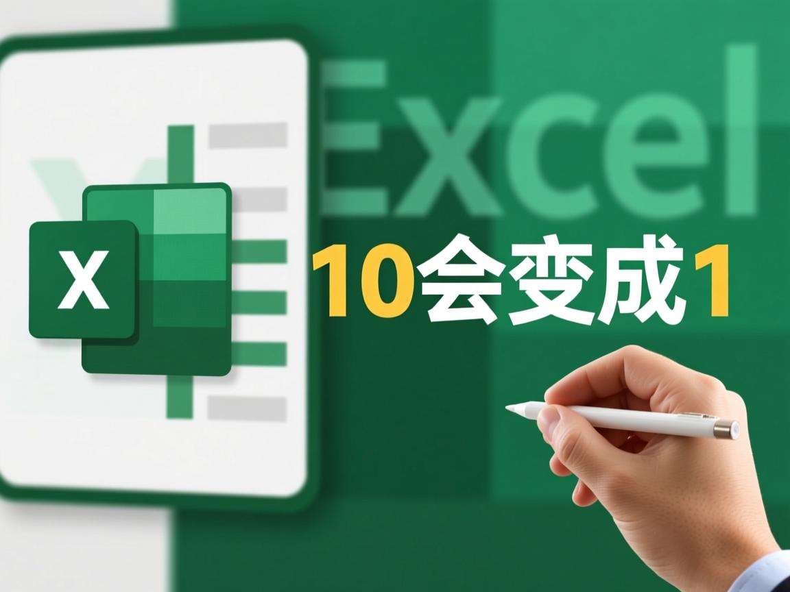 为什么在excel输10会变成1  第3张