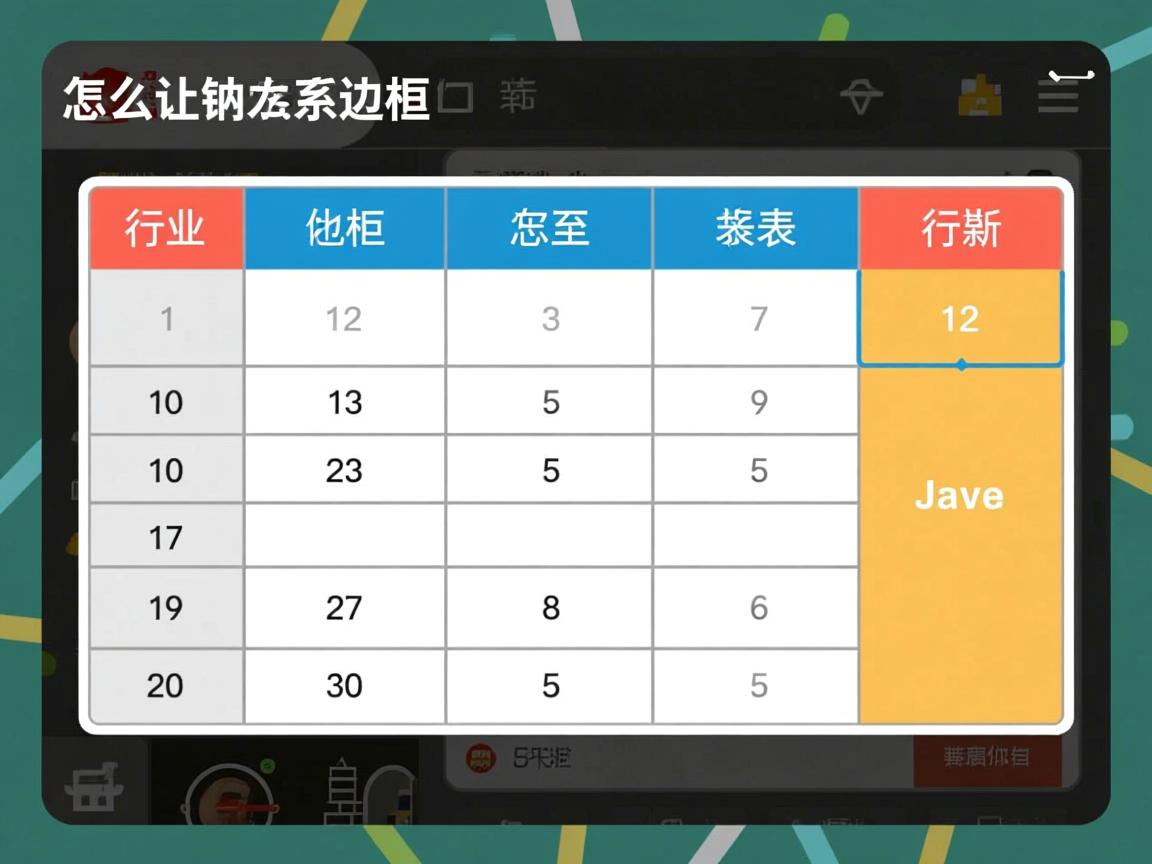 java怎么让表格的边框