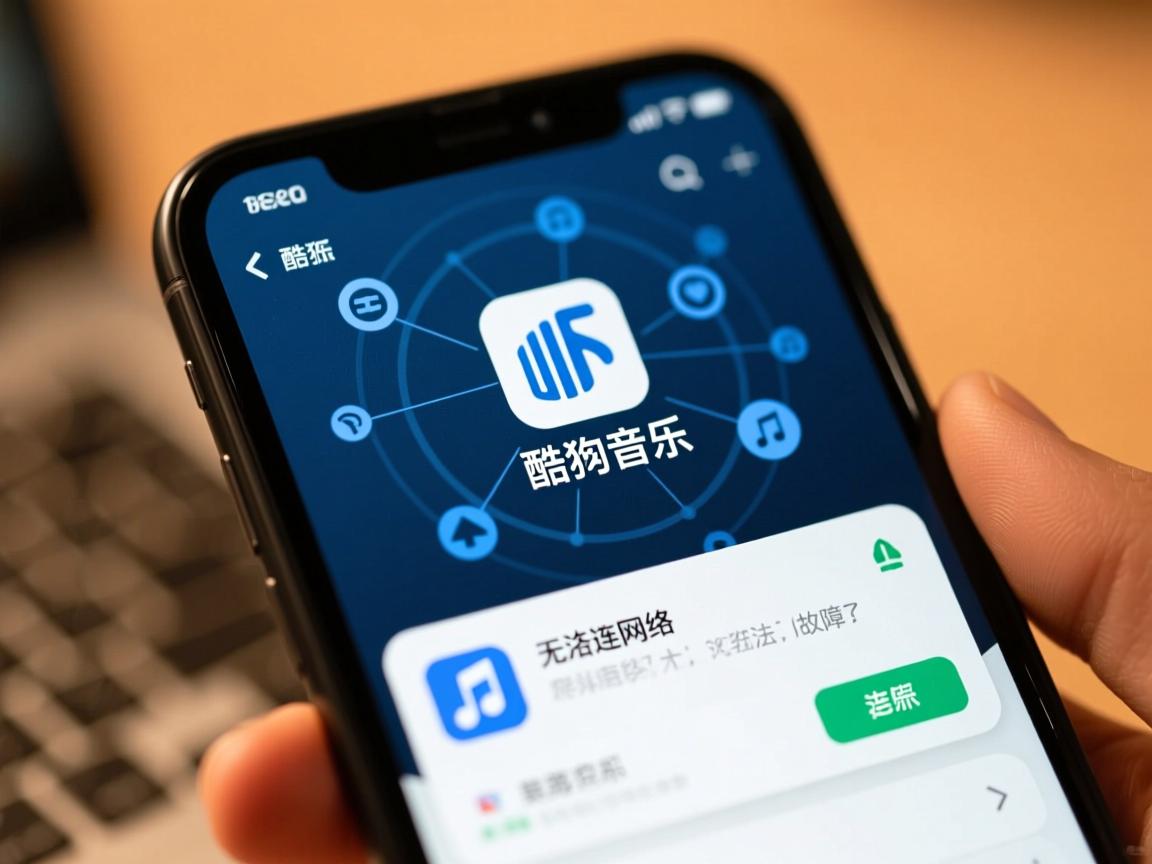 为何手机上的酷狗音乐软件突然无法连接网络，网络连接故障了吗？  第1张