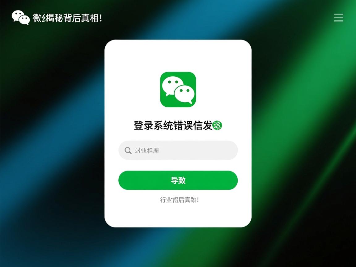 微信登录系统错误频发，究竟是什么原因导致这一现象？揭秘背后真相！  第1张