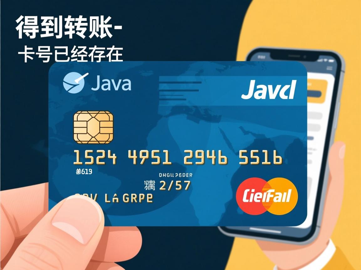 怎么得到转账的卡号已经存在java