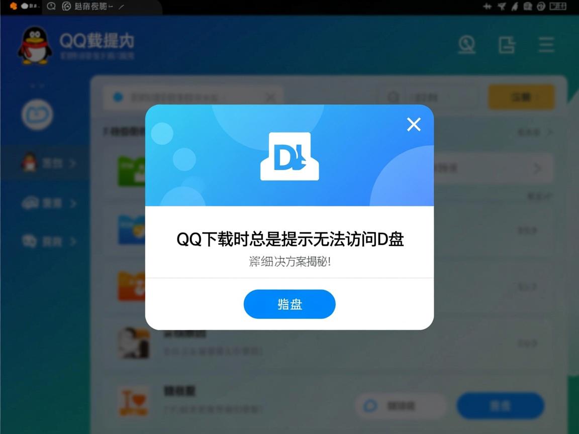 为何QQ在下载时总是提示无法访问D盘?详细原因及解决方案揭秘! 第3张 为何QQ在下载时总是提示无法访问D盘?详细原因及解决方案揭秘! 第3张