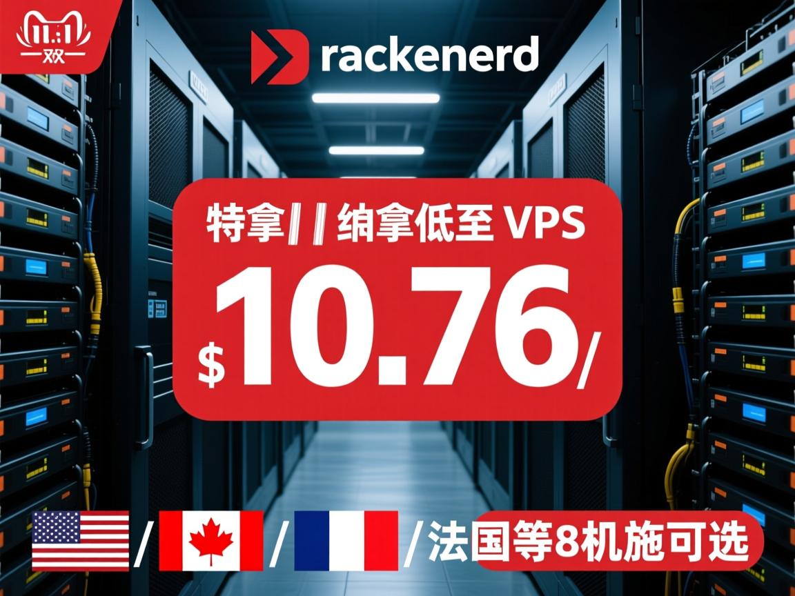#双十一# racknerd特价VPS低至$10.76/年，美国/加拿大/法国等8机房可选