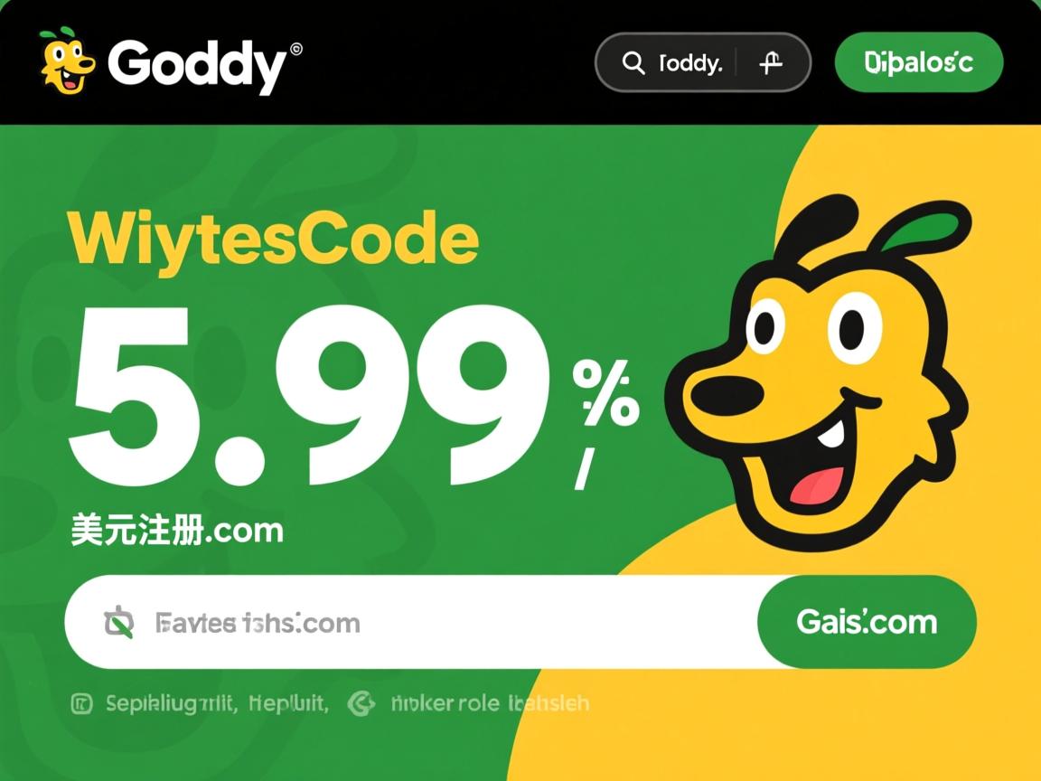 godaddy域名优惠码 5.99美元注册com  第2张