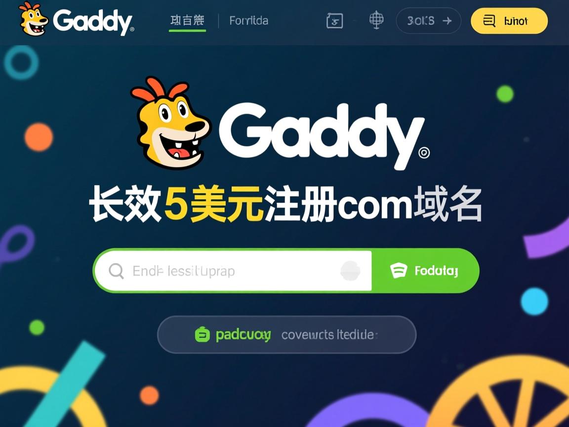 godaddy长效5美元注册com域名  第1张