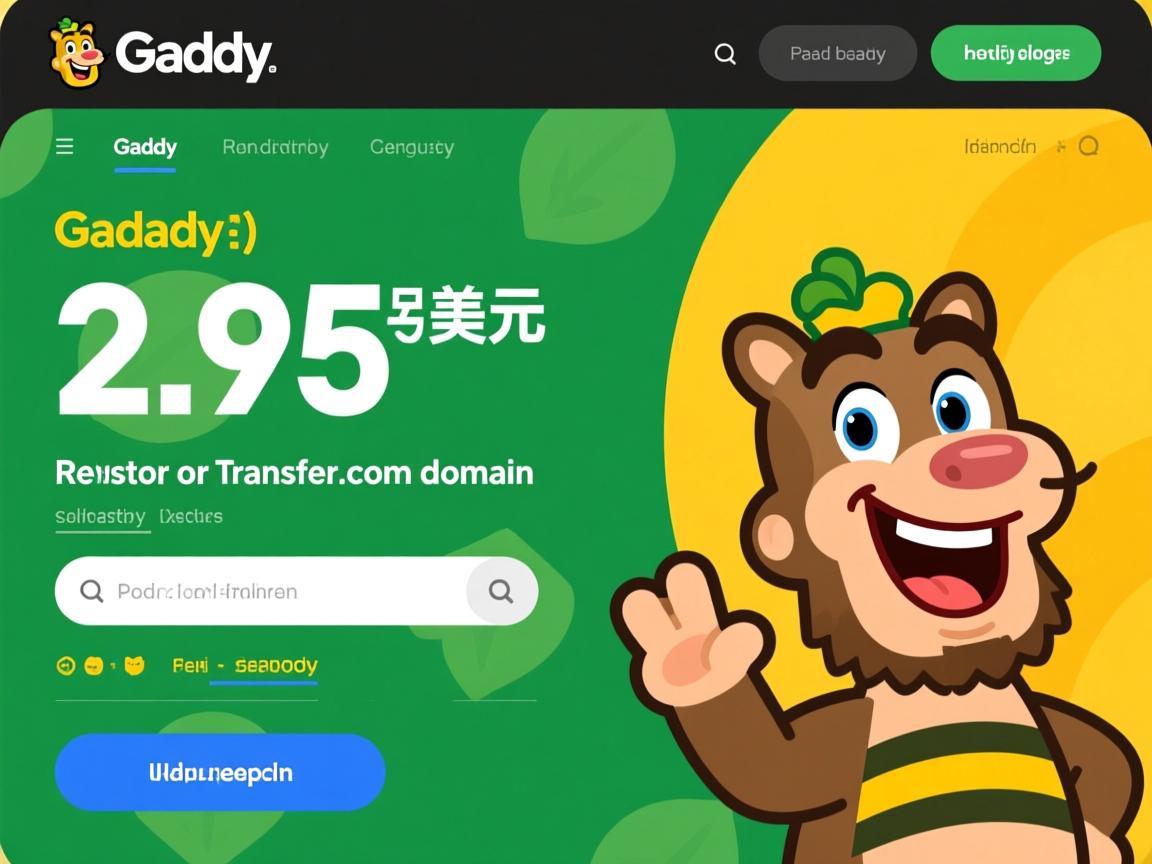 godaddy 2.95美元注册或转移com域名