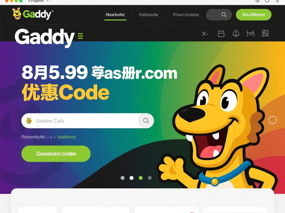 godaddy 8月5.99美元注册com优惠码