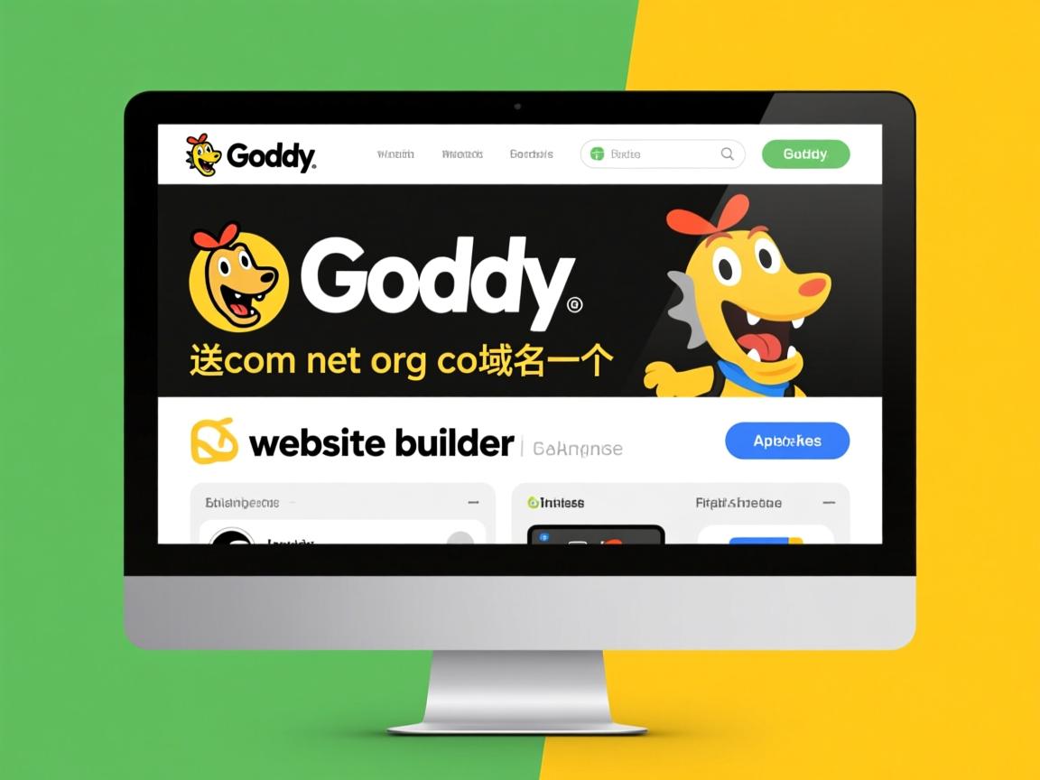 godaddy购买website builder,送com net org co域名一个