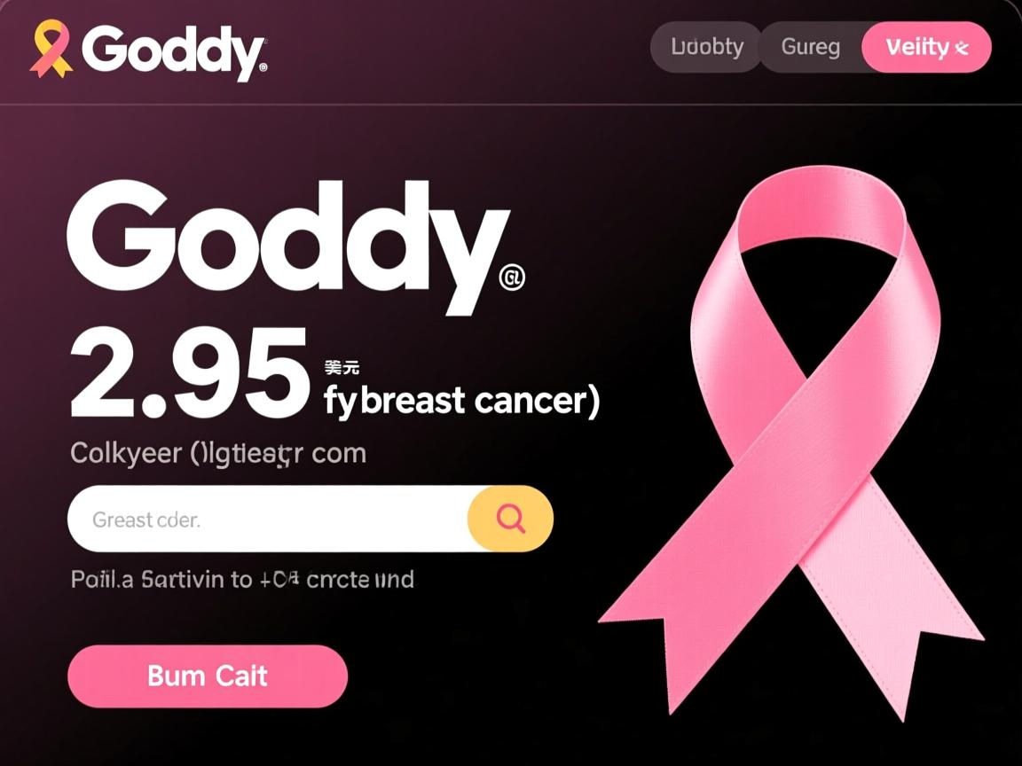godaddy 2.95美元注册com域名优惠码（为breast cancer）
