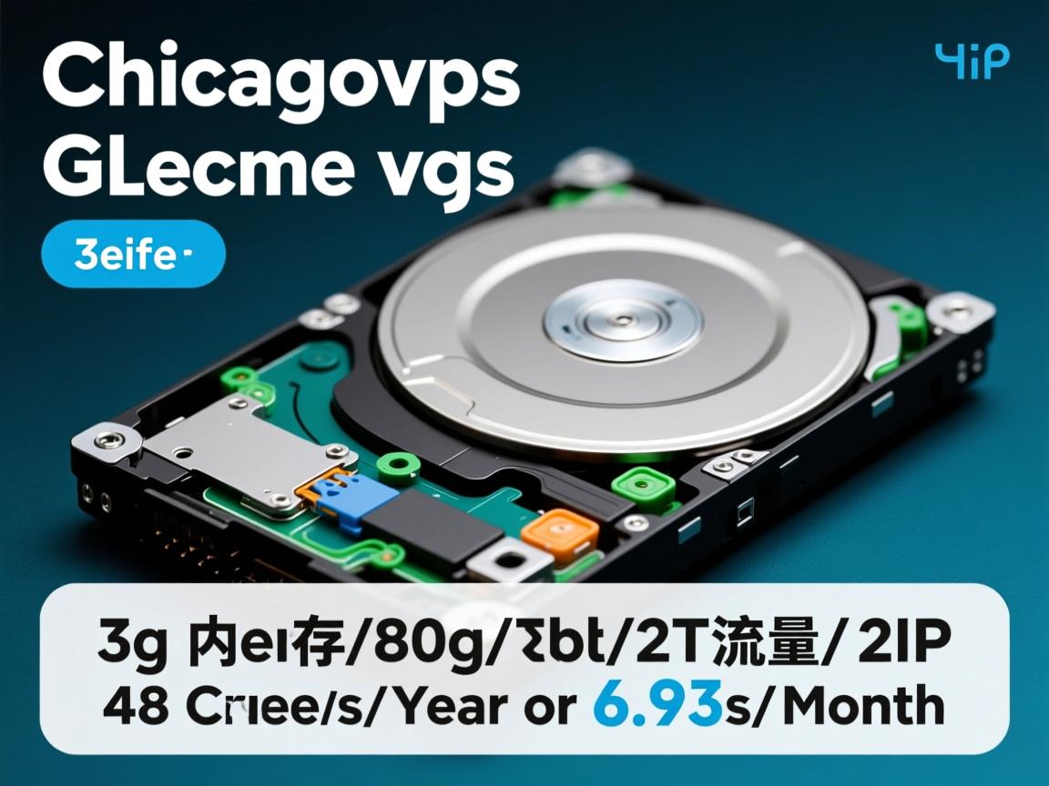 chicagovps 3g内存/80g硬盘/2T流量/2IP 48美元/年或6.93美元/月