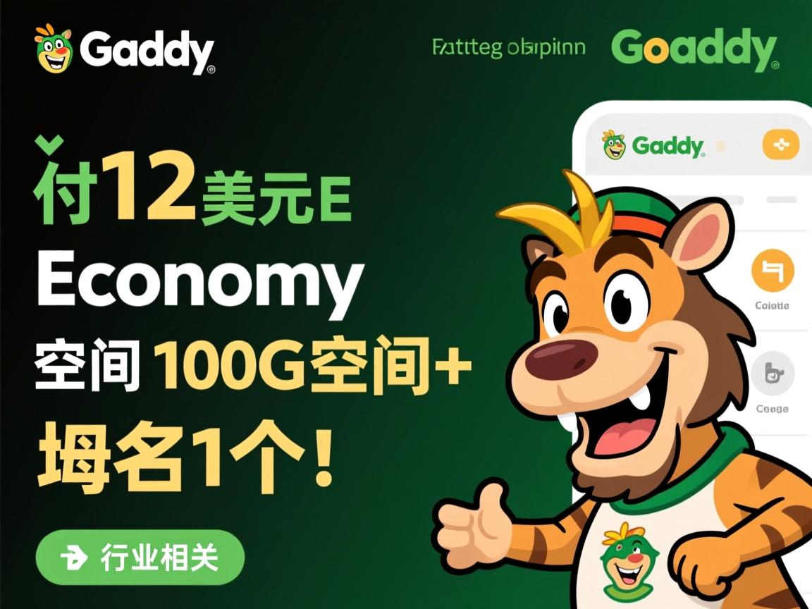 Godaddy年付12美元Economy空间,100G空间+域名1个