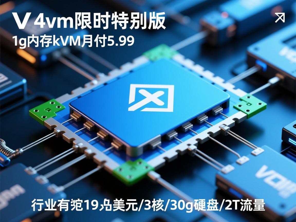 bluevm限时特别版-1g内存kvm月付5.99美元/3核/30g硬盘/2T流量