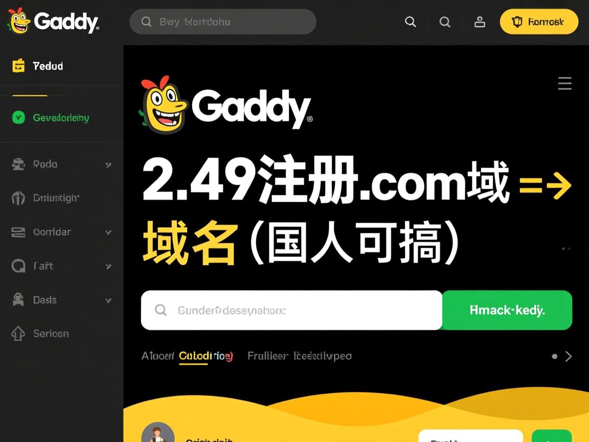 godaddy-2.49注册com域名(国人可搞)