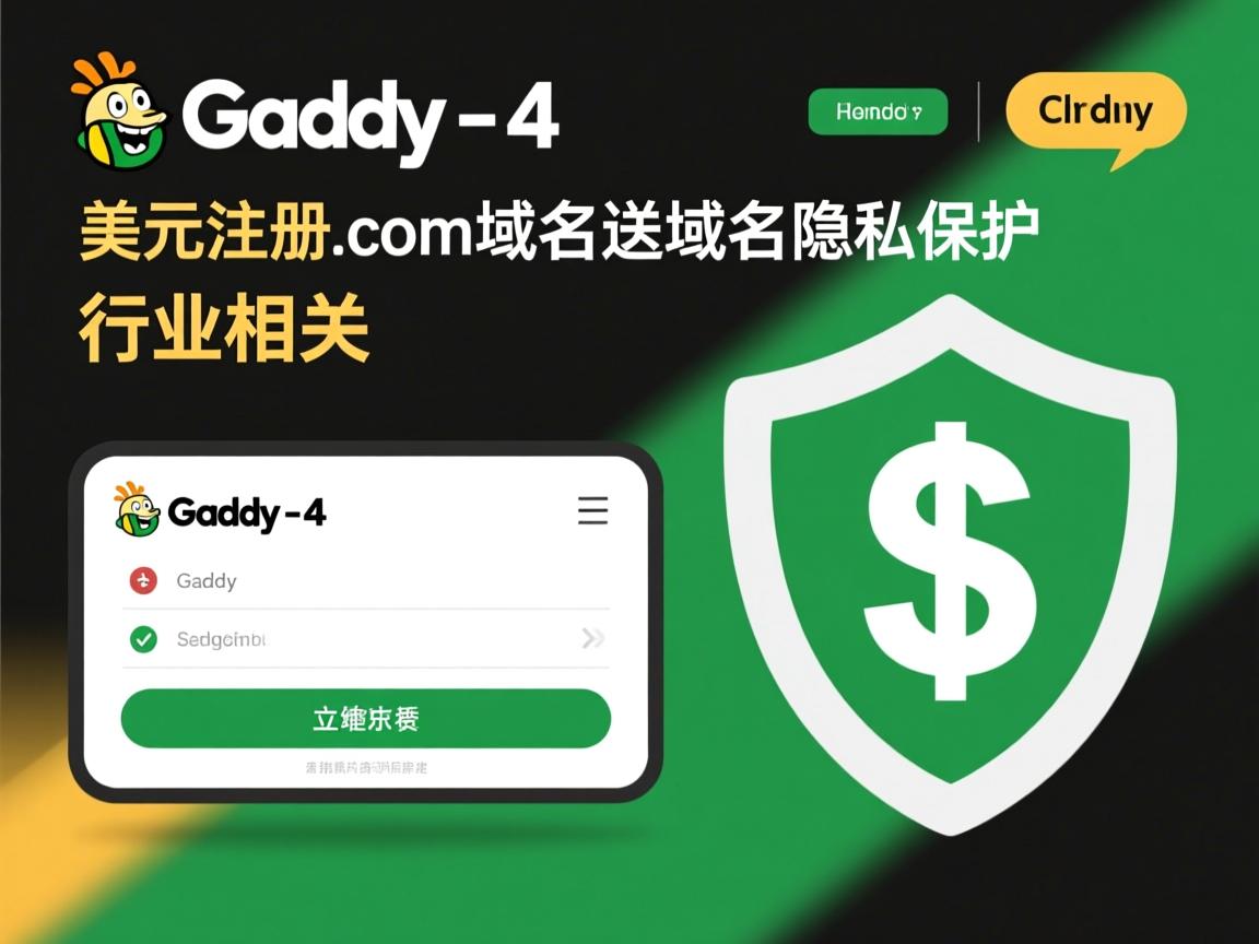 Godaddy-4美元注册.com域名送域名隐私保护