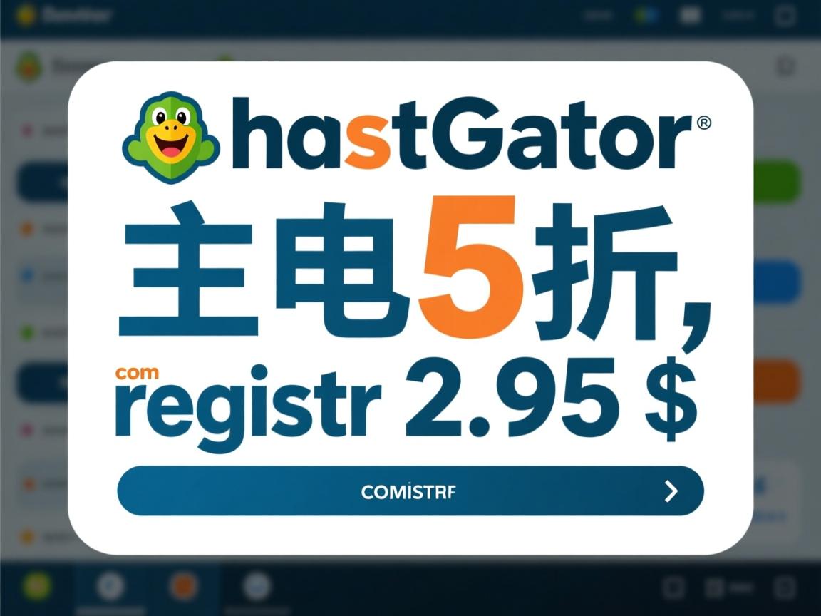开始:hostgator主机5折,com注册2.95美元