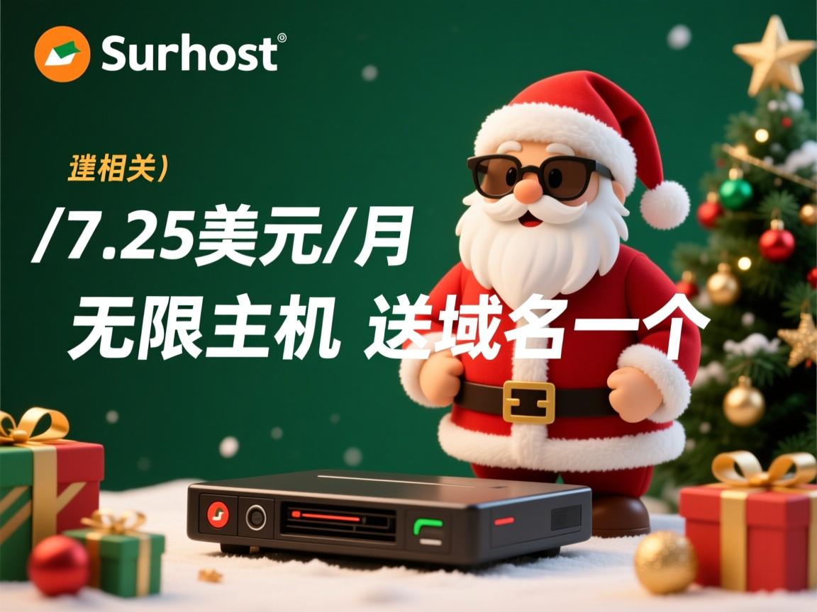 justhost-圣诞/2.25美元/月 无限主机 送域名一个