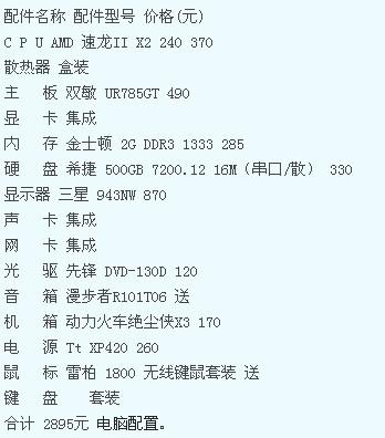 2700电脑配置怎么搭配,2700元组装电脑怎么配性价比高 第1张 2700电脑配置怎么搭配,2700元组装电脑怎么配性价比高 第1张
