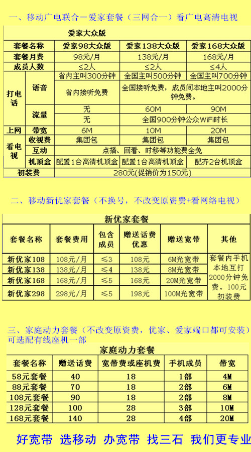 移动宽带绵阳多少钱,绵阳移动宽带套餐价格 第3张 移动宽带绵阳多少钱,绵阳移动宽带套餐价格 第3张