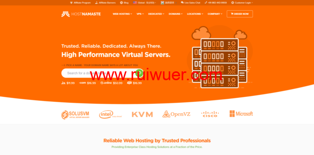 hostvds：OpenStack云服务器，香港/美国/荷兰/法国/芬兰，$0.99/月，1G内存/1核/10gSSD/500G流量/10Gbps带宽