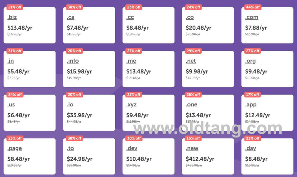 NameCheap：$6.98注册com，$34注册.gg，$0.99注册biz/us/xyz/cloud等25种
