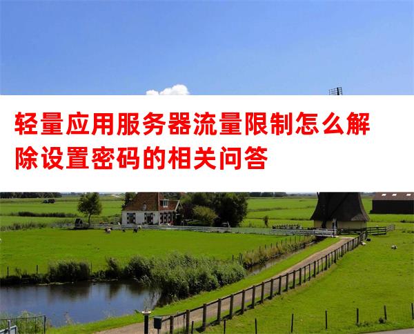 服务器设置流量限制 第2张 服务器设置流量限制 第2张