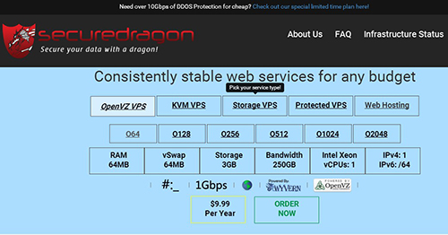 securedragon-9机房/$10/64m内存/2CPU/3g硬盘/250g流量/G口 第3张 securedragon-9机房/$10/64m内存/2CPU/3g硬盘/250g流量/G口 第3张
