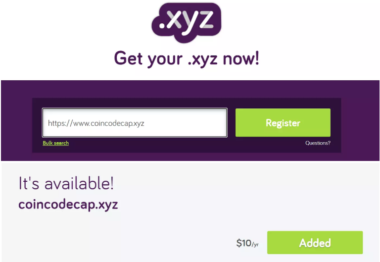 Name.com-注册.xyz域名仅需0.99美元/每年（多年）
