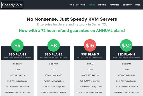 sparkvps：$25年付/KVM/2g内存/25gSSD/5T流量/达拉斯/纽约